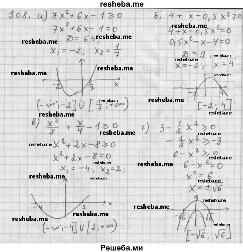     ГДЗ (Решебник к учебнику 2015) по
    алгебре    9 класс
                Г.В. Дорофеев
     /        номер № / 308
    (продолжение 2)
    