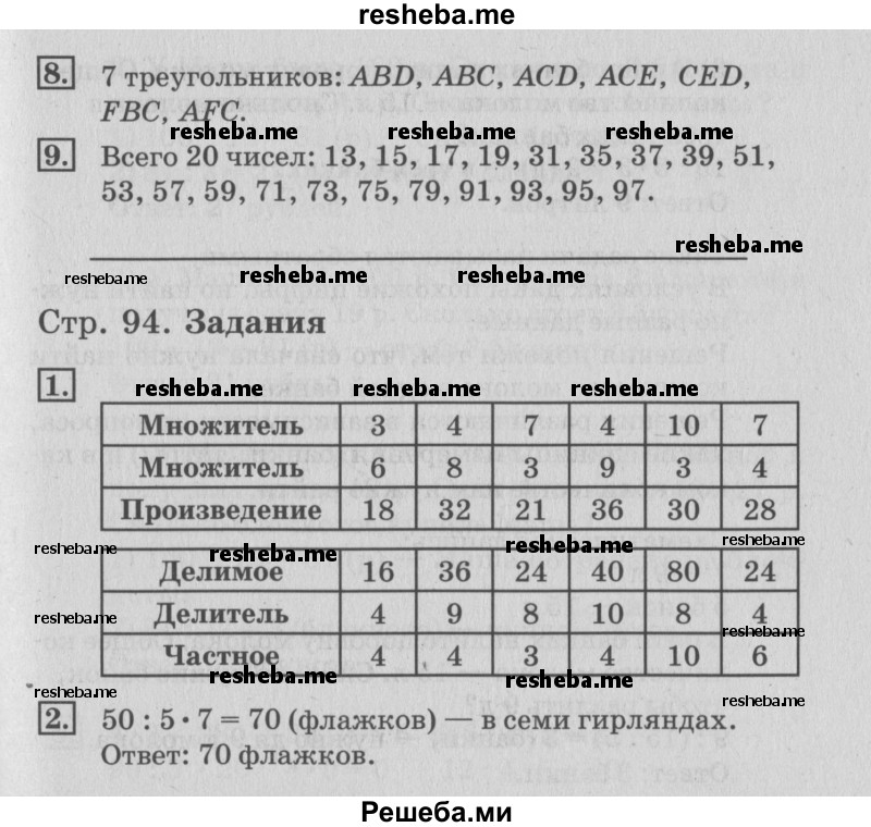     ГДЗ (Решебник №3 2015) по
    математике    3 класс
                Г.В. Дорофеев
     /        часть 1. страница / 94
    (продолжение 2)
    