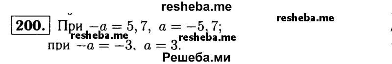 
    200.	Найдите значение а, если -а = 5,7; -а = -3.
