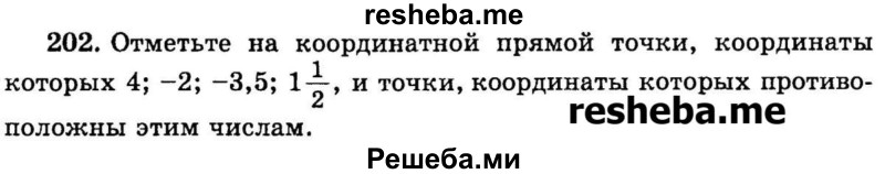 
    202.	Отметьте на координатной прямой точки, координаты которых 4; -2; -3,5; 1*1/2, и точки, координаты которых противоположны этим числам.
