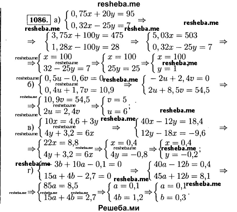     ГДЗ (Решебник №1 к учебнику 2015) по
    алгебре    7 класс
                Ю.Н. Макарычев
     /        номер / 1086
    (продолжение 2)
    