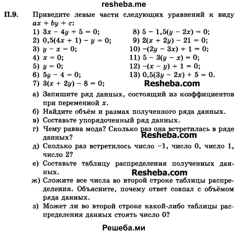     ГДЗ (Задачник 2015) по
    алгебре    7 класс
            (Учебник, Задачник)            А.Г. Мордкович
     /        приложение / П.9
    (продолжение 2)
    