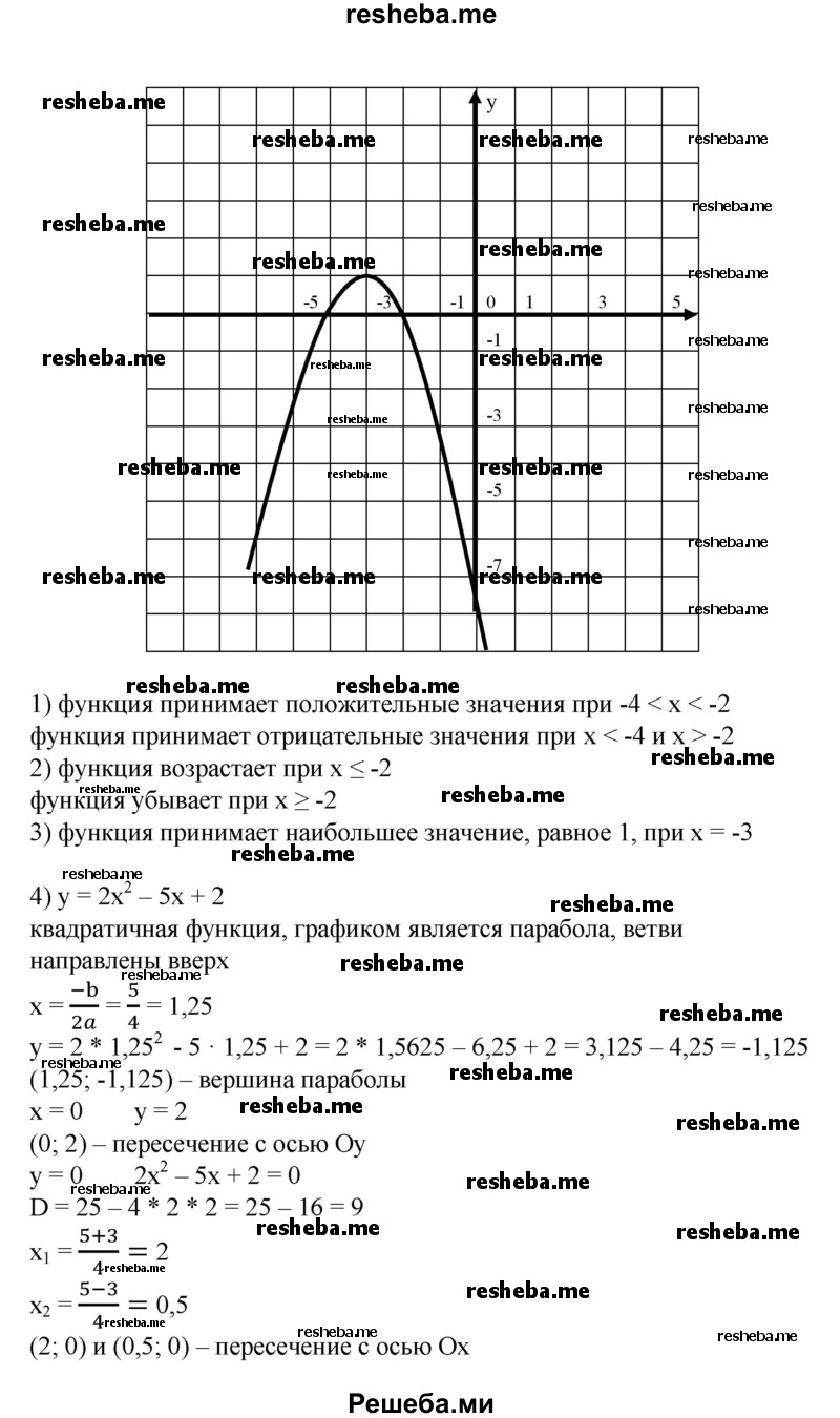 
    639. Построить график функции и по графику выяснить ее свойства:
