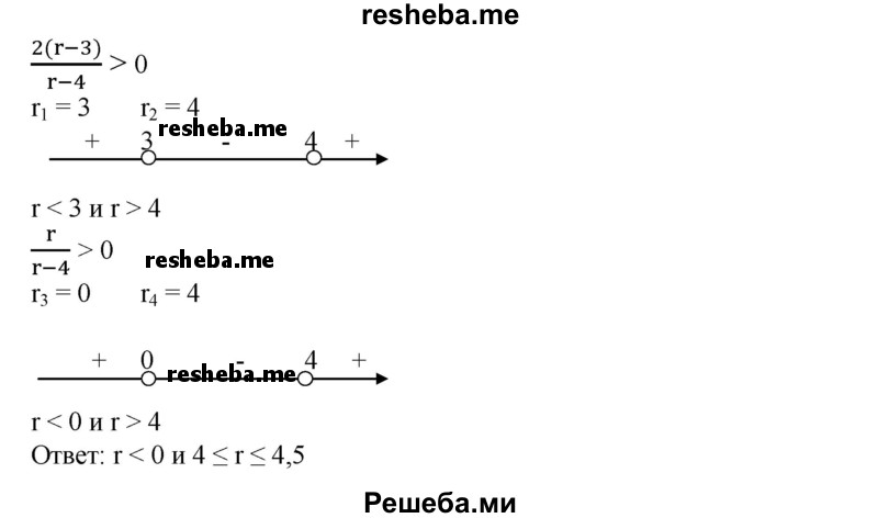 
    900. Найти все значения r, при которых корни уравнения
(r - 4) х^2 - 2(r - 3) х + r = 0 положительны.
