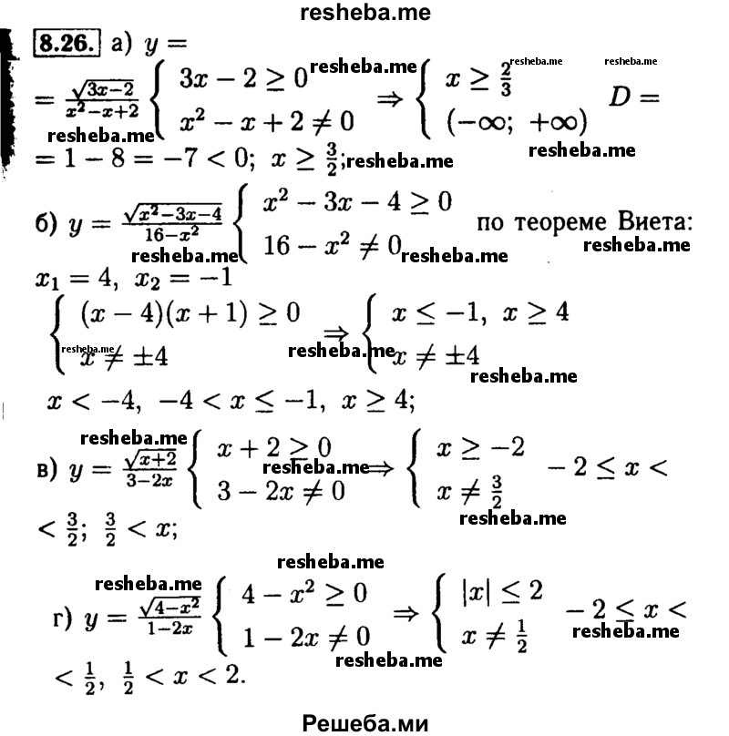     ГДЗ (Решебник №2 к задачнику 2015) по
    алгебре    9 класс
            (Учебник, Задачник)            Мордкович А.Г.
     /        § 8 / 8.26
    (продолжение 2)
    