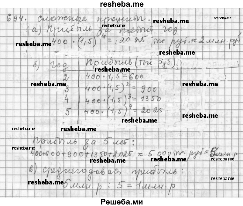     ГДЗ (Решебник к учебнику 2015) по
    алгебре    9 класс
                Г.В. Дорофеев
     /        номер № / 694
    (продолжение 2)
    