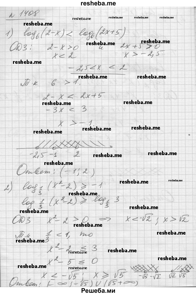     ГДЗ (Решебник №1) по
    алгебре    10 класс
                Ш.А. Алимов
     /        упражнение № / 1408
    (продолжение 2)
    