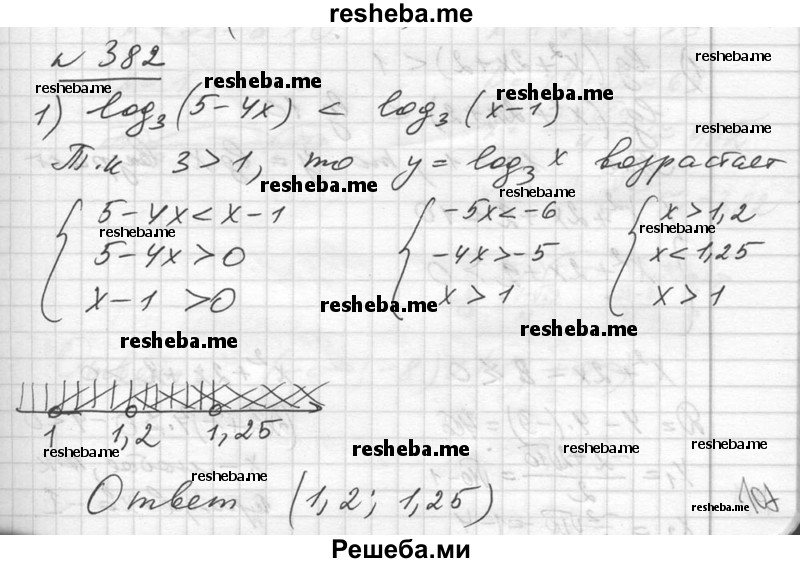    ГДЗ (Решебник №1) по
    алгебре    10 класс
                Ш.А. Алимов
     /        упражнение № / 382
    (продолжение 2)
    