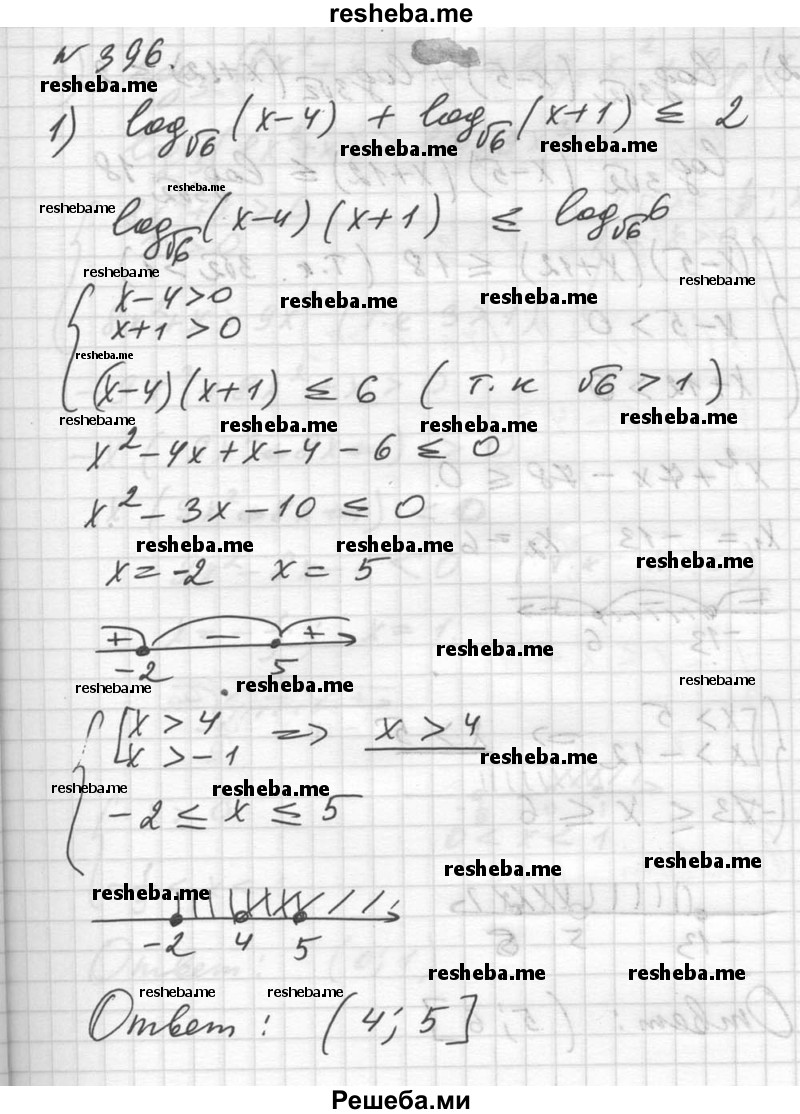     ГДЗ (Решебник №1) по
    алгебре    10 класс
                Ш.А. Алимов
     /        упражнение № / 396
    (продолжение 2)
    