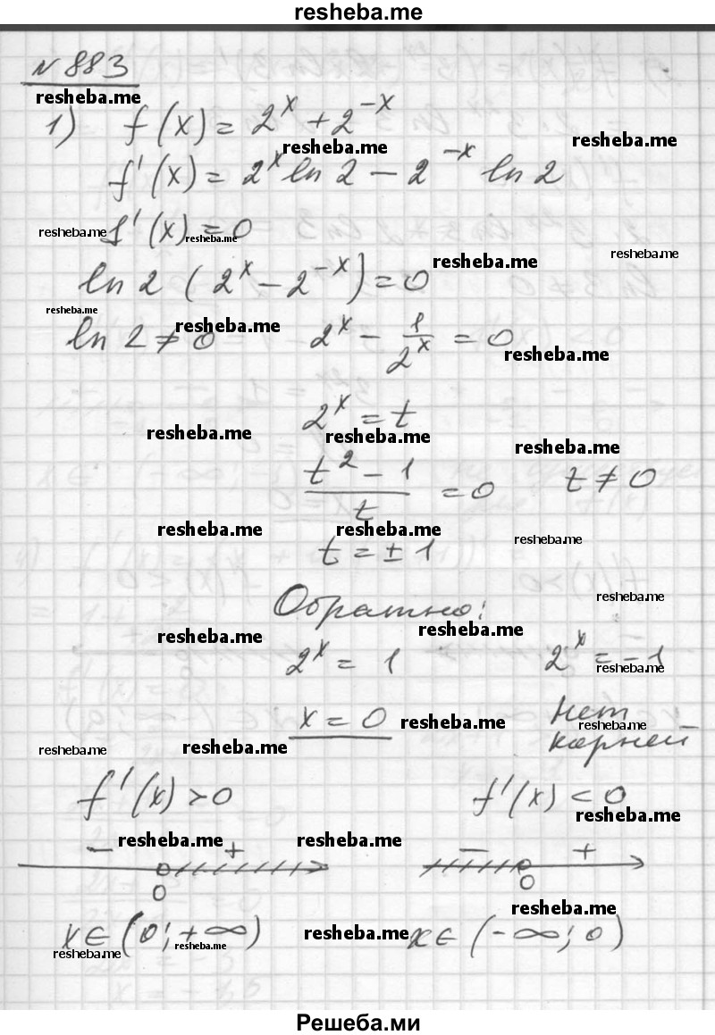 
    883. Найти значения х, при которых значение производной функции f (х) равно нулю; положительно; отрицательно:
