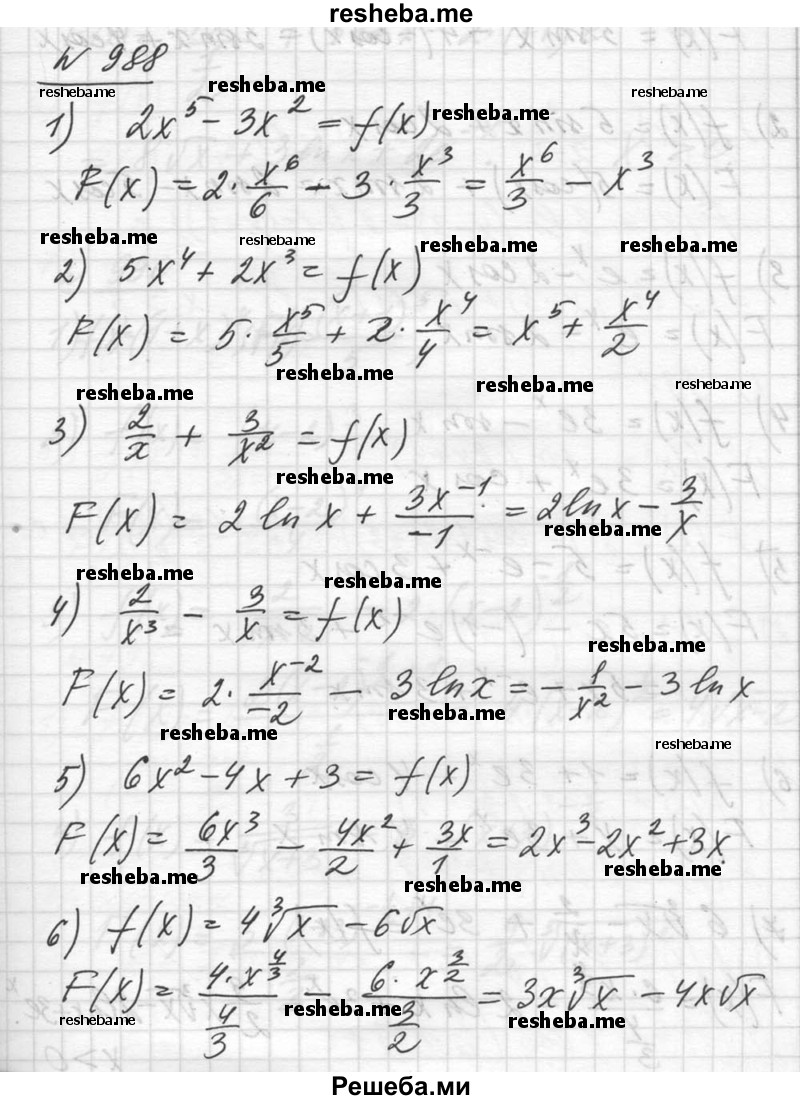     ГДЗ (Решебник №1) по
    алгебре    10 класс
                Ш.А. Алимов
     /        упражнение № / 988
    (продолжение 2)
    