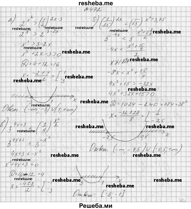     ГДЗ (Решебник №1) по
    алгебре    10 класс
                А.Н. Колмогоров
     /        номер / 472
    (продолжение 2)
    