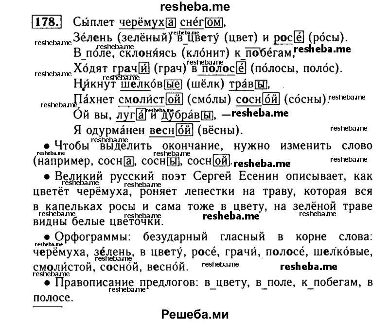     ГДЗ (Решебник №2) по
    русскому языку    3 класс
                Р.Н. Бунеев
     /        упражнение № / 178
    (продолжение 2)
    