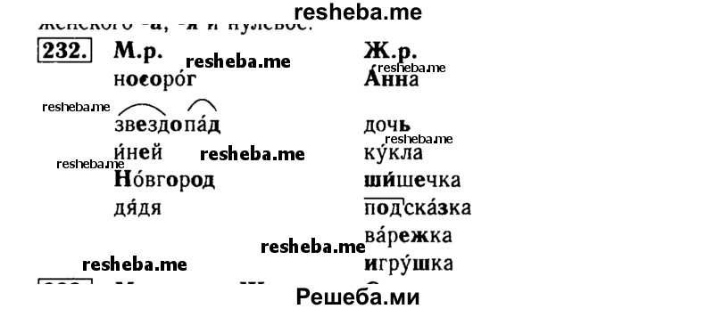     ГДЗ (Решебник №2) по
    русскому языку    3 класс
                Р.Н. Бунеев
     /        упражнение № / 232
    (продолжение 2)
    