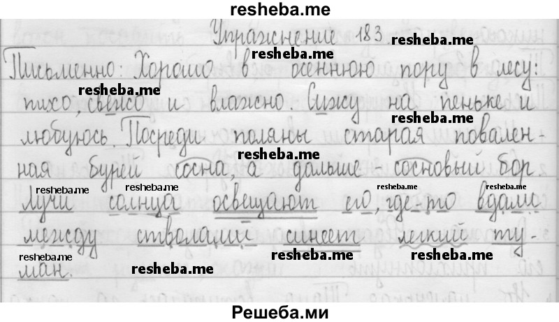     ГДЗ (Решебник 2016) по
    русскому языку    3 класс
                Т.Г. Рамзаева
     /        упражнение / 183
    (продолжение 2)
    