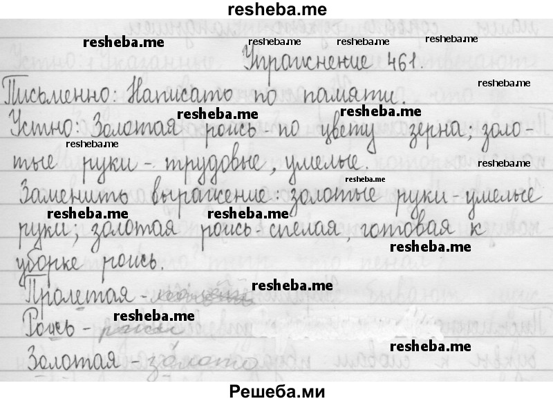     ГДЗ (Решебник 2016) по
    русскому языку    3 класс
                Т.Г. Рамзаева
     /        упражнение / 461
    (продолжение 2)
    