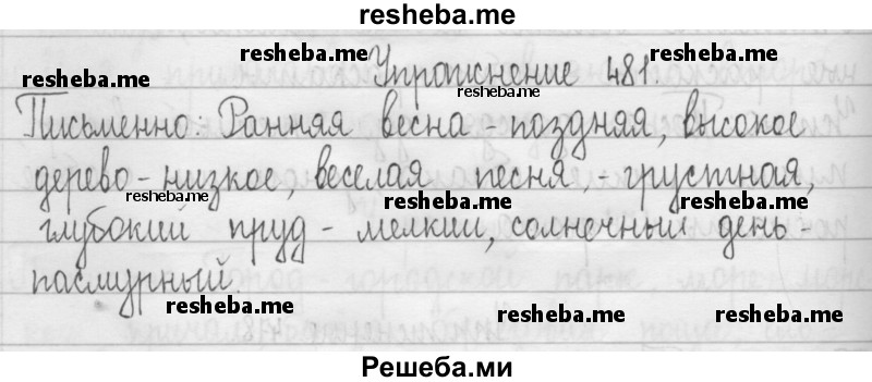     ГДЗ (Решебник 2016) по
    русскому языку    3 класс
                Т.Г. Рамзаева
     /        упражнение / 481
    (продолжение 2)
    