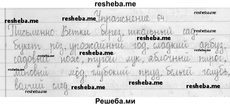     ГДЗ (Решебник 2016) по
    русскому языку    3 класс
                Т.Г. Рамзаева
     /        упражнение / 64
    (продолжение 2)
    