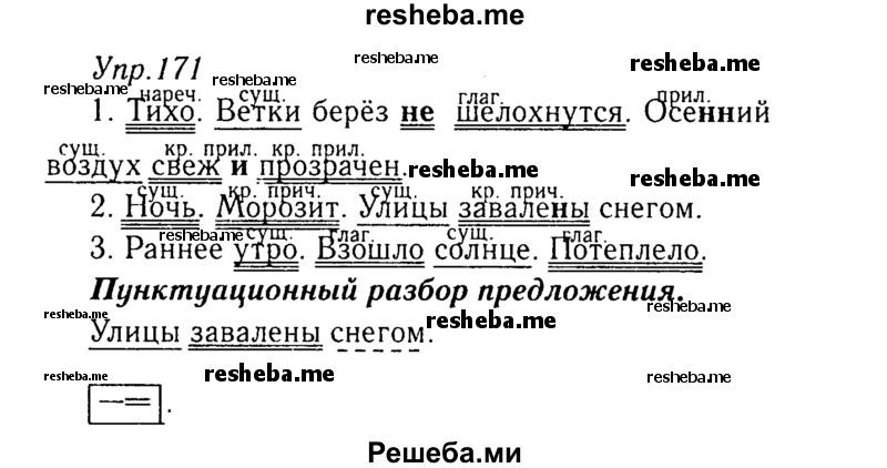     ГДЗ (Решебник №3) по
    русскому языку    8 класс
                Т.А. Ладыженская
     /        упражнение / 171
    (продолжение 2)
    