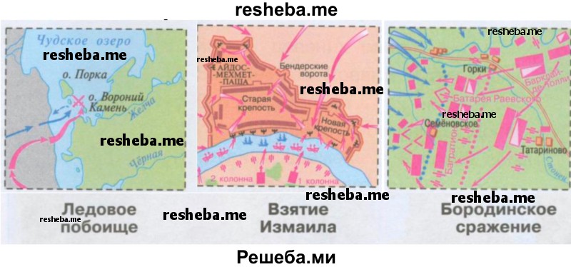 Вырежи из Приложения фрагменты картосхем и наклей их в соответствующие окошки