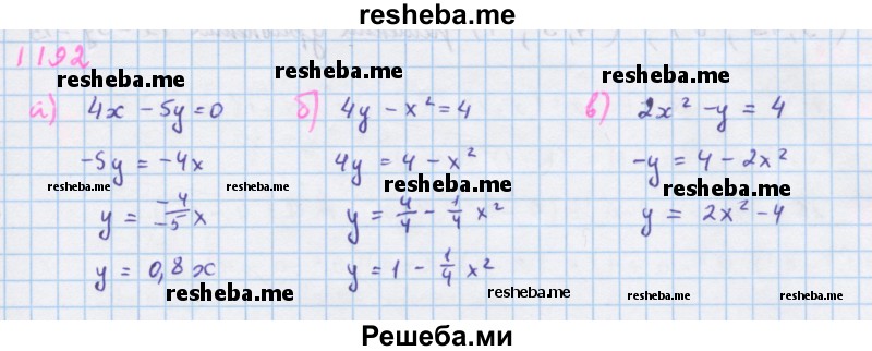     ГДЗ (Решебник к учебнику 2018) по
    алгебре    7 класс
                Ю.Н. Макарычев
     /        упражнение / 1192
    (продолжение 2)
    