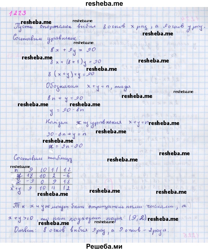     ГДЗ (Решебник к учебнику 2018) по
    алгебре    7 класс
                Ю.Н. Макарычев
     /        упражнение / 1223
    (продолжение 2)
    