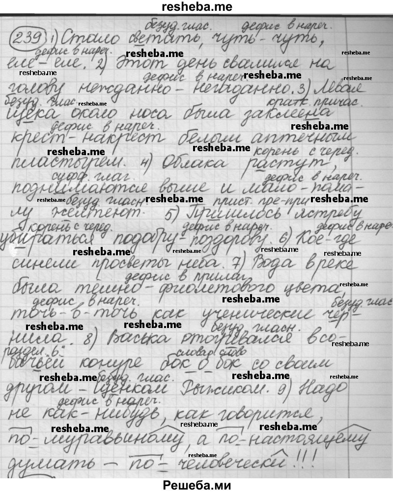     ГДЗ (Решебник 2016) по
    русскому языку    7 класс
                Л. М. Рыбченкова
     /        упражнение / 239
    (продолжение 2)
    