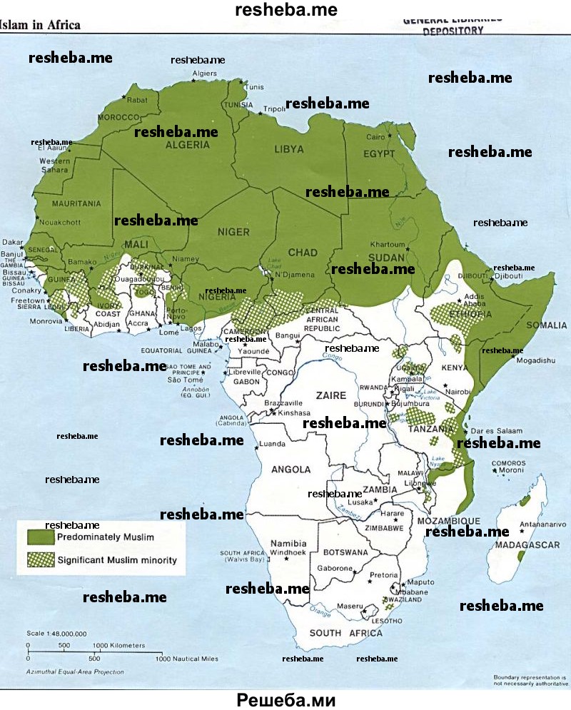 Какие народы населяли Африканский континент? Покажите на карте места их расселения