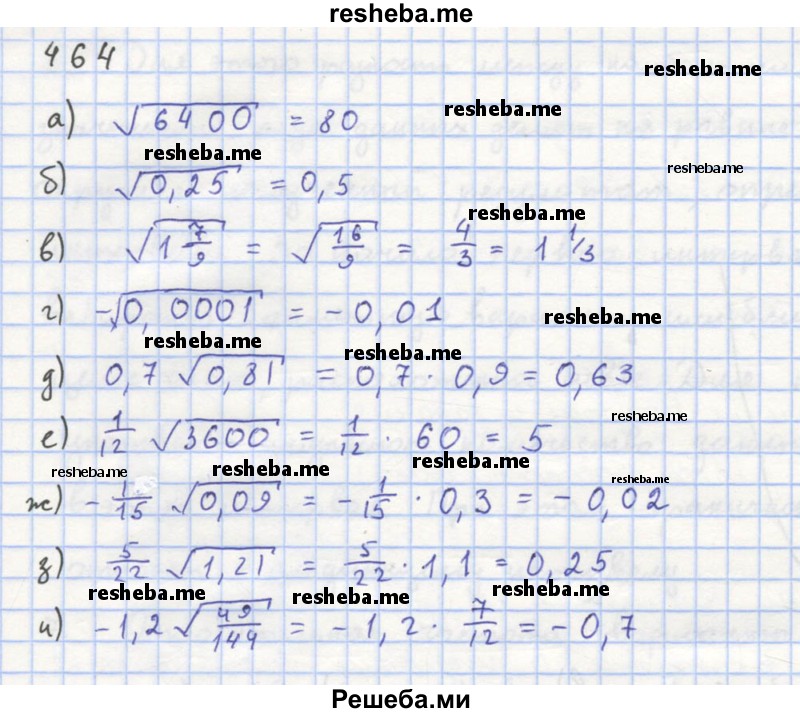    ГДЗ (Решебник к учебнику 2018) по
    алгебре    8 класс
                Ю.Н. Макарычев
     /        упражнение / 464
    (продолжение 2)
    