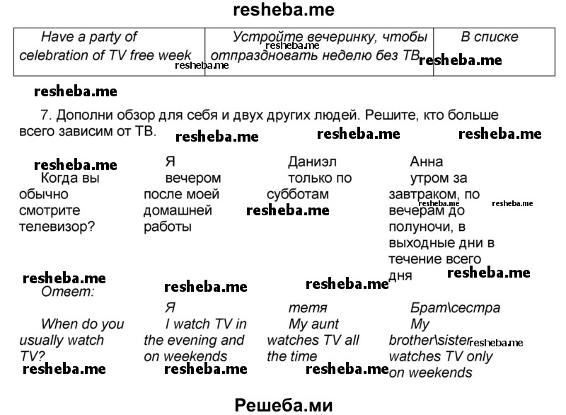     ГДЗ (Решебник) по
    английскому языку    8 класс
            (forward)            Вербицкая М.В.
     /        страница / 87
    (продолжение 7)
    