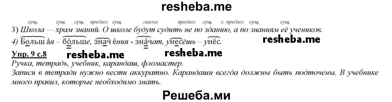     ГДЗ (Решебник 2013) по
    русскому языку    3 класс
                Желтовская Л.Я.
     /        часть 1. страница / 8
    (продолжение 3)
    