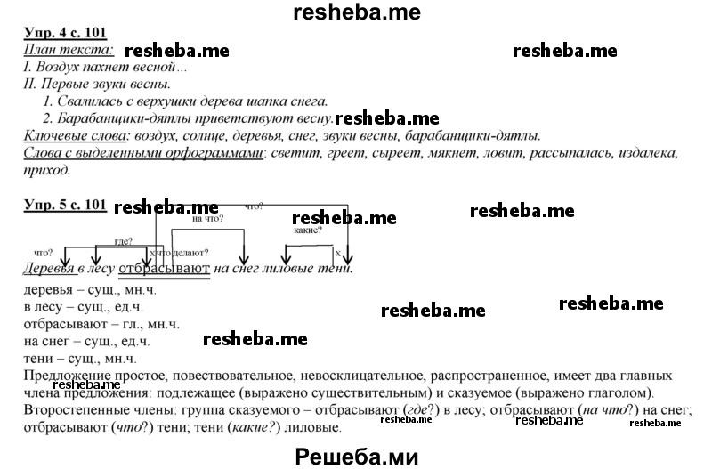     ГДЗ (Решебник 2013) по
    русскому языку    3 класс
                Желтовская Л.Я.
     /        часть 2. страница / 101
    (продолжение 2)
    