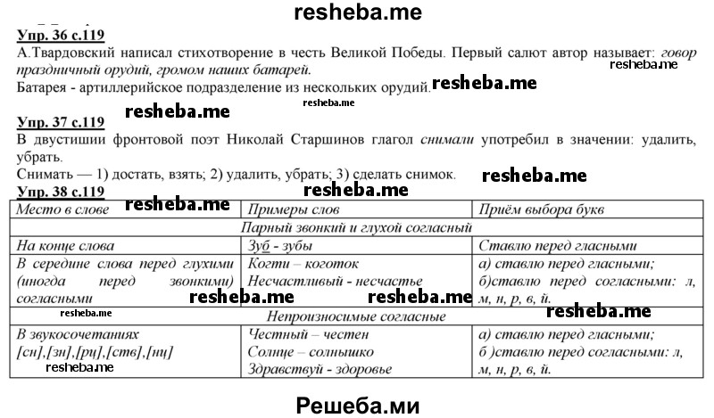     ГДЗ (Решебник 2013) по
    русскому языку    3 класс
                Желтовская Л.Я.
     /        часть 2. страница / 119
    (продолжение 2)
    