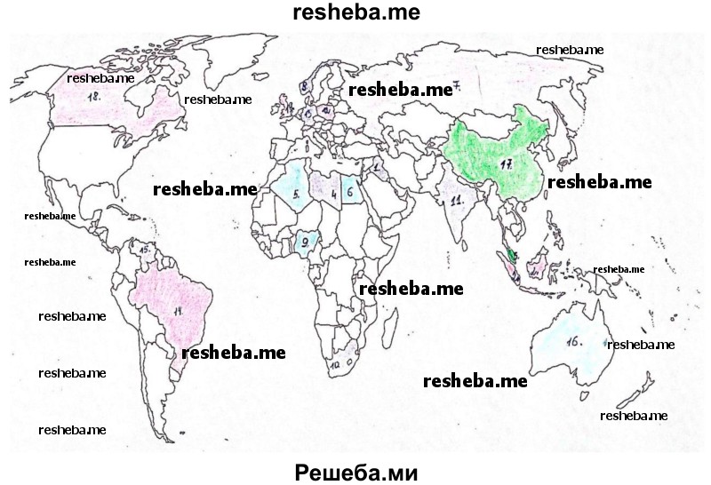 Нанесите на контурную карту перечисленные в тексте параграфа страны мира и укажите минеральные ресурсы, характерные для каждой из них. Подчеркните страны, обладающие тремя основными видами топливных ресурсов